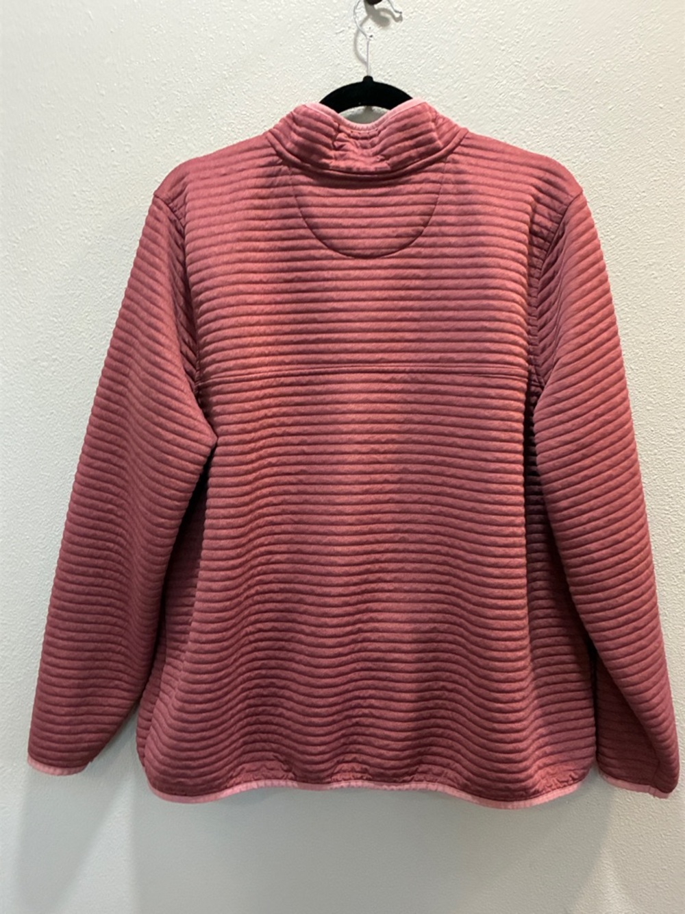 L.L. Bean Textured Pullover Snap Neck Fleece Rose Sweatshirt Women’s Size 2XL - Picture 4 of 5